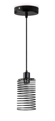 [A125163] Luminario colgante SPRING Cilindro - Negro