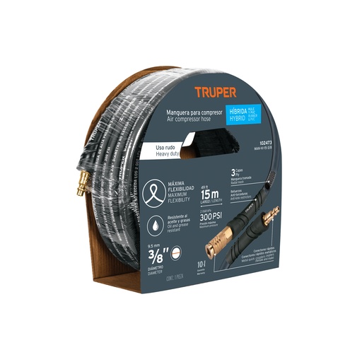 [T102473] Manguera híbrida para compresor, 15 m x 3/8', Truper - Pag 120