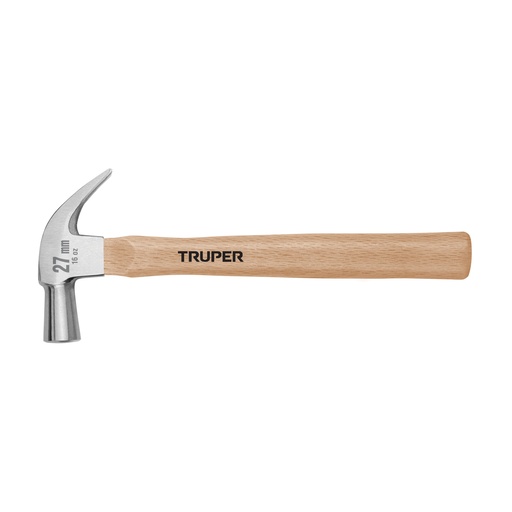 [T10560] Martillo cabeza cónica 27 mm uña curva, mango madera, Truper - Pag 368