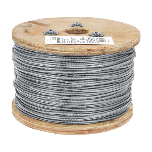 [T48804] Metro de cable rígido 1/16' acero 7x7 recubierto PVC, 300 m - Pag 736