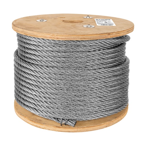 [T48815] Metro de cable rígido 1/2' de acero 7x7 hilos, 75 m, Fiero - Pag 736