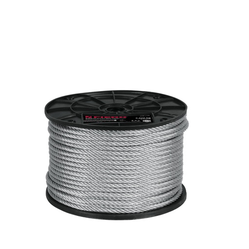 [T44207] Metro de cable rígido 1/4' de acero 7x7 hilos, 75 m, Fiero - Pag 736