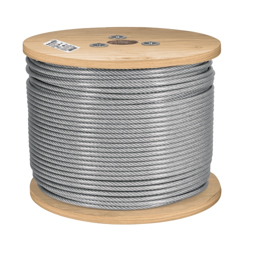 [T48806] Metro de cable rígido 1/8' acero 7x7 recubierto PVC, 300 m - Pag 736