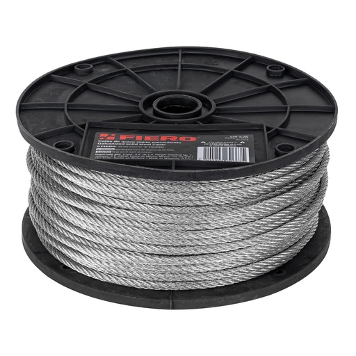 [T44206] Metro de cable rígido 3/16' de acero 7x7 hilos, 75 m, Fiero - Pag 736