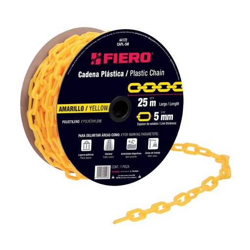 [T44172] Metro de cadena de 5 mm de plástico amarilla, carrete de 25m - Pag 741