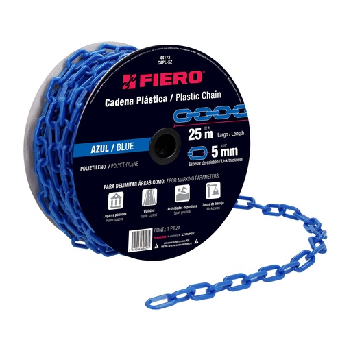 [T44173] Metro de cadena de 5 mm de plástico azul, carrete de 25 m - Pag 741