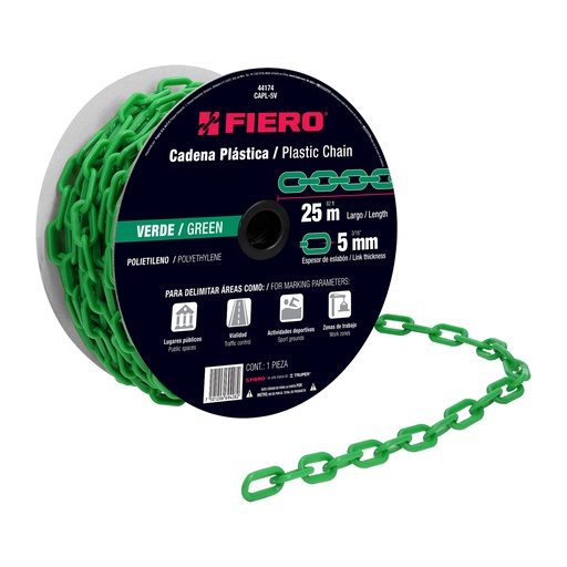 [T44174] Metro de cadena de 5 mm de plástico verde, carrete de 25 m - Pag 741