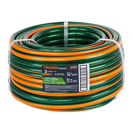 [T102553] Metro de manguera 1/2' 3 capas en rollo de 50 m, Truper - Pag 296