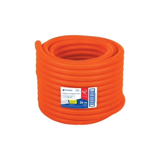 [T40133] Metro de poliducto 3/4' corrugado flex. c/guía, rollo 25 m - Pag 576