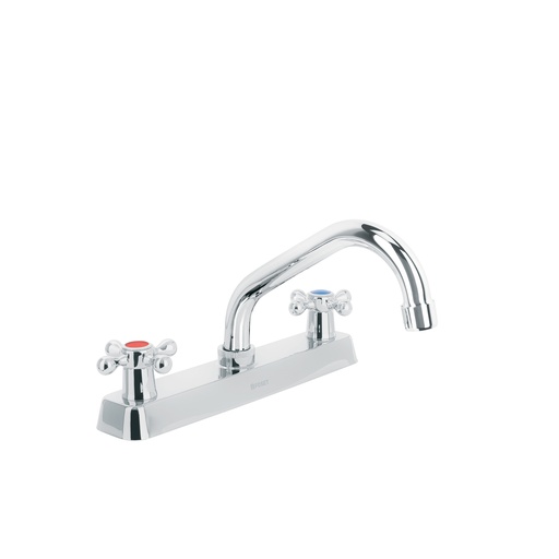 [T45611] Mezcladora 8' p/fregadero, cuello corto, manerales cruceta - Pag 619