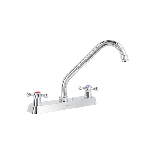 [T45612] Mezcladora 8' p/fregadero, cuello largo, manerales cruceta - Pag 618