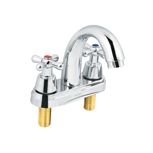 [T49692] Mezcladora cromo 4' para lavabo, nariz curva, cruceta, Aqua - Pag 626