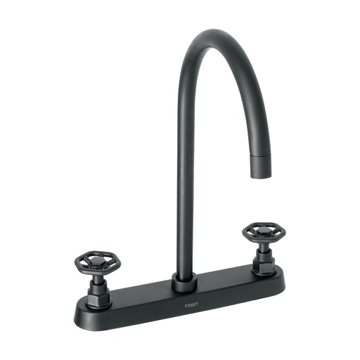 [T46776] Mezcladora p/fregadero,manerales redondos,negro mate,Tubig - Pag 638