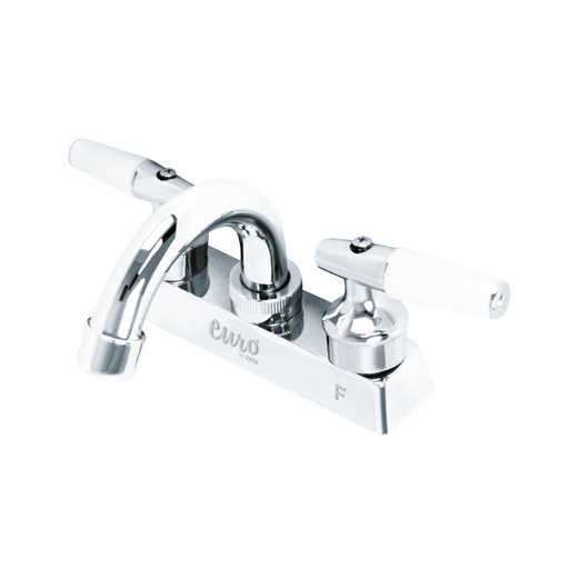 [A115003] Mezcladora para lavabo 4" cuello curvo maneral tipo marfil