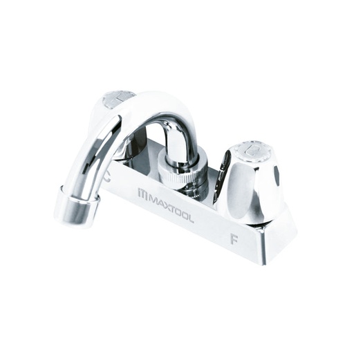 [A308302] Mezcladora para lavabo 4" cuello curvo maneral tipo rombo, ABS y cuerpo laton