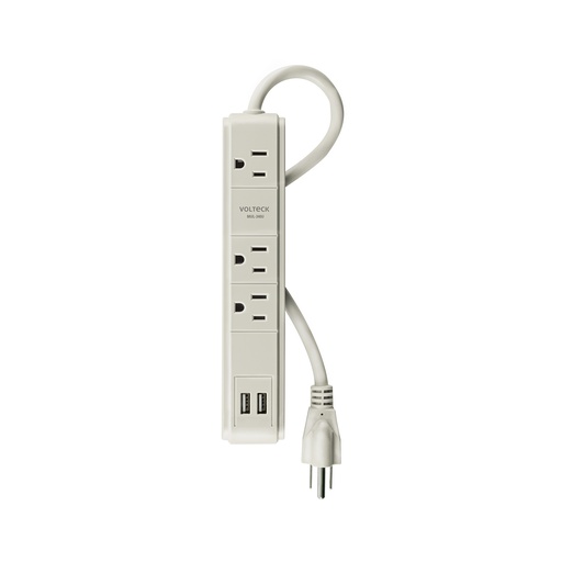 [T46089] Multicontacto 16 AWG 3 entradas 2 puertos USB supresor 300 J - Pag 564