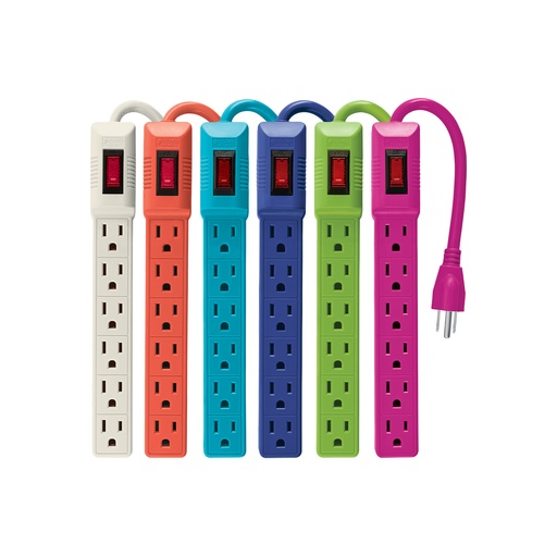 [T46021] Multicontacto 16 AWG doméstico 6 entradas, colores a granel - Pag 500, 565