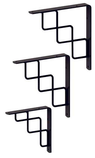 [A104763] Ménsula de acero escalera 250 x 250 mm - color negro