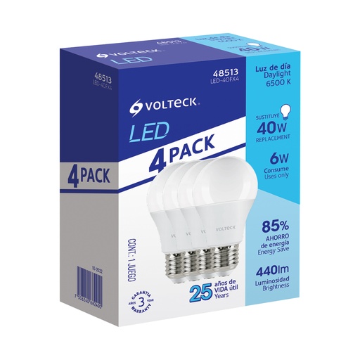 [T48513] Pack de 4 lámparas LED A19 6 W (equiv. 40 W), luz de día - Pag 583