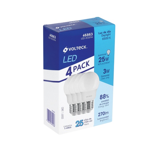 [T46863] Pack de 4 lámparas LED G45 3 W (equiv. 25 W), luz de día - Pag 583