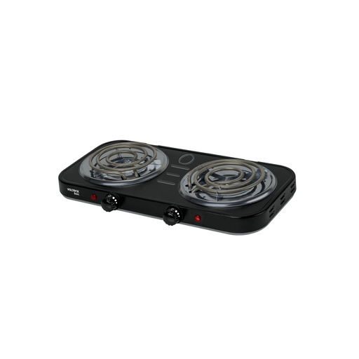 [T26092] Parrilla eléctrica 2 quemadores en espiral, negra, Basic - Pag 549, 730