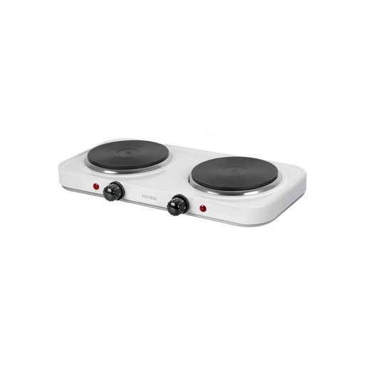 [T49990] Parrilla eléctrica doble quemador tipo disco, blanca,Volteck - Pag 549, 730