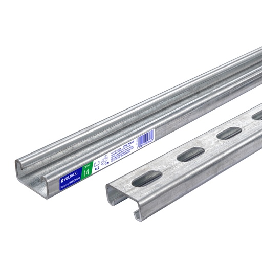 [T47765] Perfil unicanal perforado de 3 m, 4 x 2 cm, cal. 14, Volteck - Pag 575