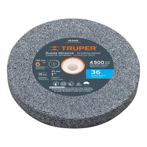 [T16348] Piedra para esmeril 6 X 3/4' óxido de aluminio, grano 36 - Pag 181
