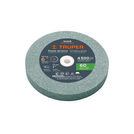 [T16405] Piedra para esmeril 6 X 3/4', carburo de silicio, grano 60 - Pag 181