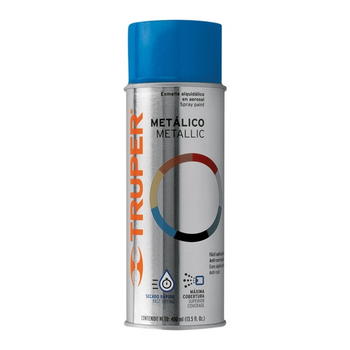 [T102844] Pintura en aerosol, azul metálico, bote tradicional, 400 ml