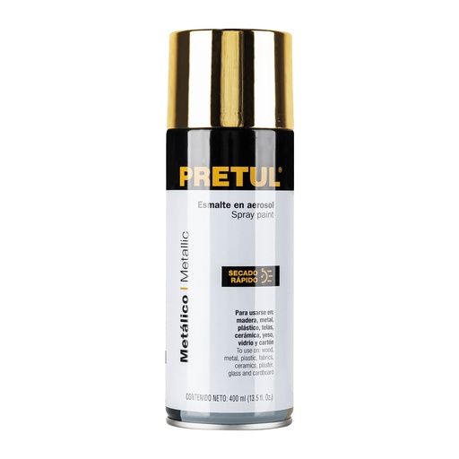 [T27180] Pintura en aerosol, metálica, oro, 400ml, Pretul - Pag 396