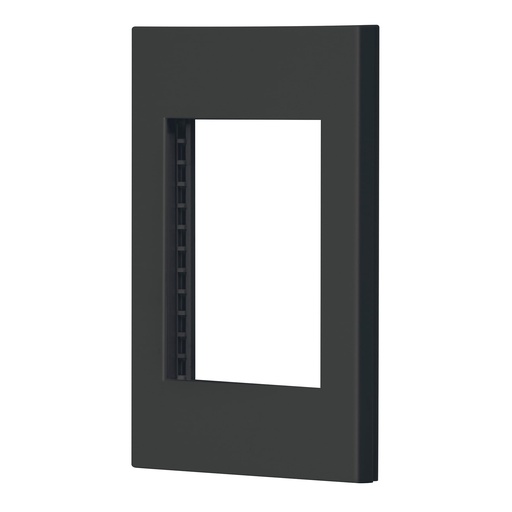 [T47983] Placa 1 ventana, 3 módulos, línea Española, color negro