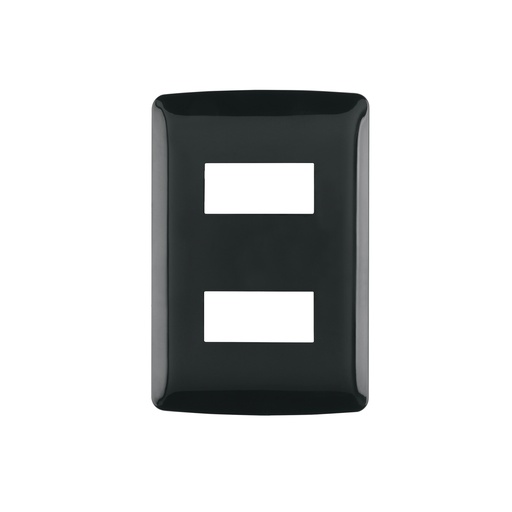 [T40137] Placa 2 modulos, Italiana, color negro, Volteck - Pag 519