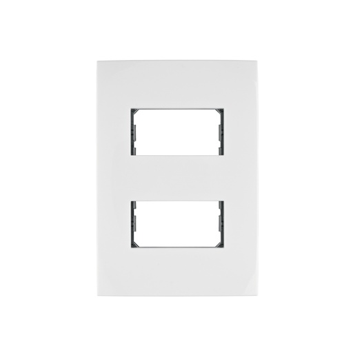 [T48304] Placa 2 módulos de ABS, línea Oslo, color blanco, Volteck - Pag 524