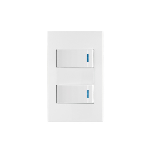 [T45602] Placa armada 2 interruptores 1de 3vías,1 mod,Española,blanco - Pag 528