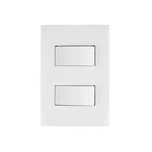 [T46494] Placa armada 2 interruptores sencillos, línea Oslo, blanco - Pag 525