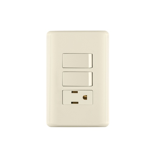 [T26635] Placa armada 2 interruptores y contacto, marfil, Basic - Pag 540