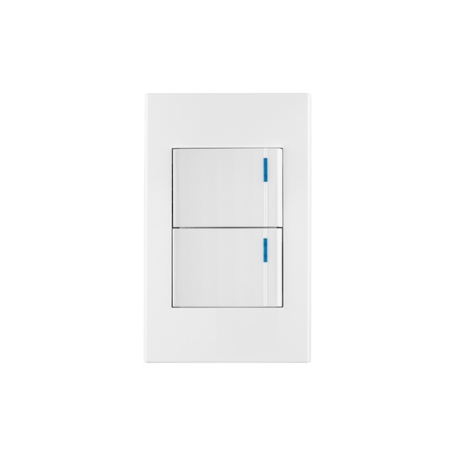 [T45601] Placa armada 2interruptores 1de 3vías,1.5mod,Española blanco - Pag 528