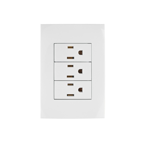 [T46491] Placa armada 3 contactos aterrizados, línea Oslo, blanco - Pag 525