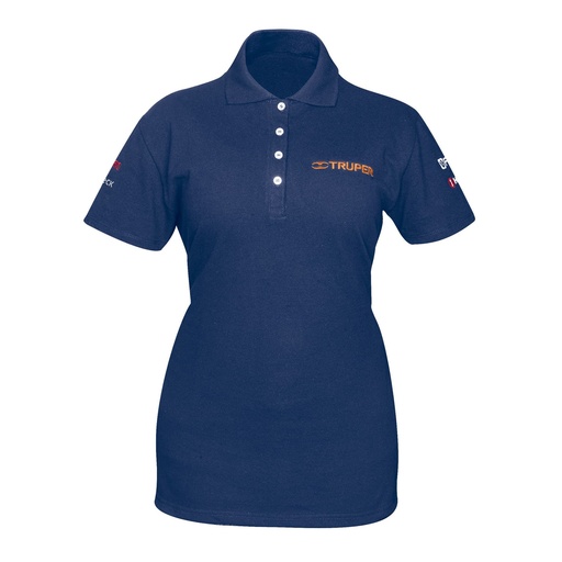 [T60474] Playera tipo polo azul, para dama, talla CH, Truper