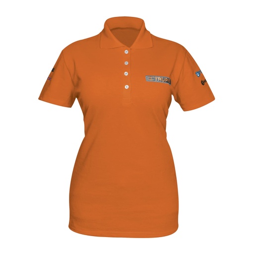 [T60469] Playera tipo polo naranja, para dama, talla G, Truper
