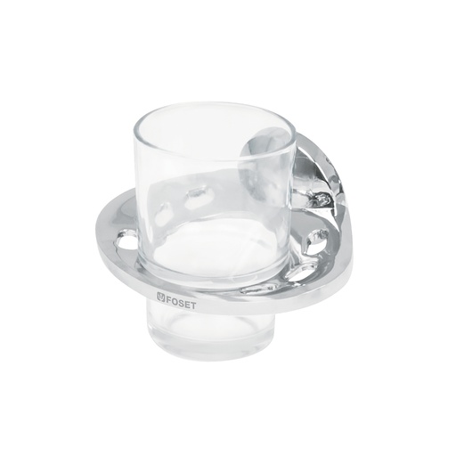 [T49398] Portavaso cepillero metálico con vaso de vidrio, Foset Aqua - Pag 634