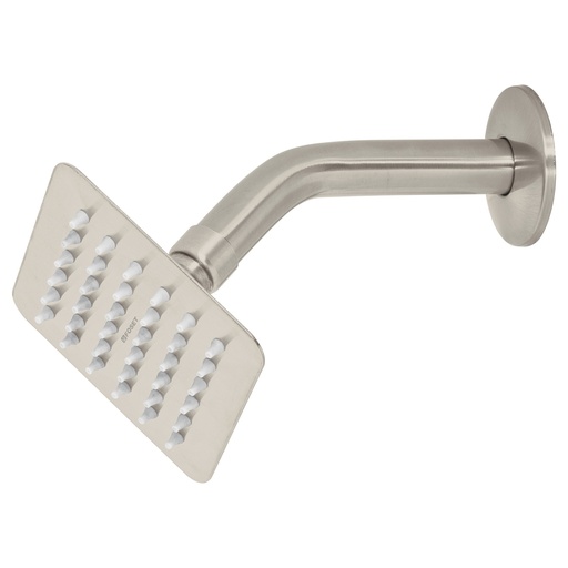 [T47740] Regadera cuadrada 4', acero inox, con brazo, satín, Túbig - Pag 642