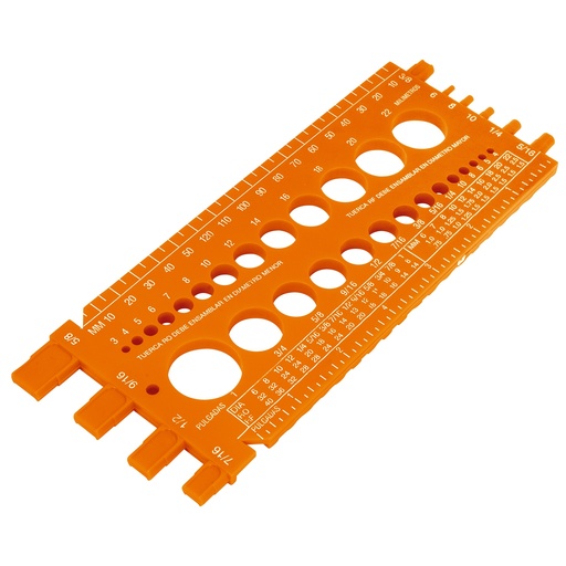 [T10811] Regleta medidora de tuercas y tornillos, 22 cm, Truper - Pag 102, 754, 764