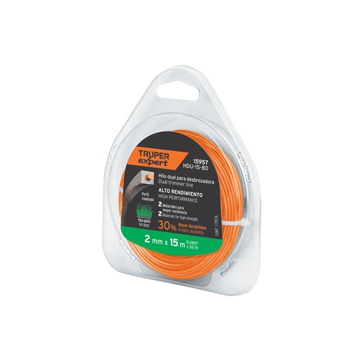[T15957] Rollo de hilo para desbrozadora, 2 mm x 15 m, Truper Expert - Pag 355