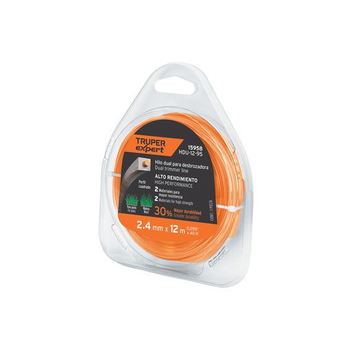 [T15958] Rollo de hilo para desbrozadora, 2.4 mm x 12m, Truper Expert - Pag 355