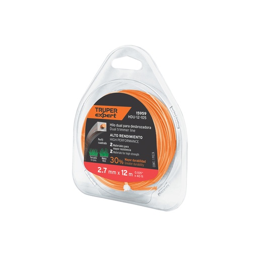 [T15959] Rollo de hilo para desbrozadora, 2.7 mm x 12m, Truper Expert - Pag 355