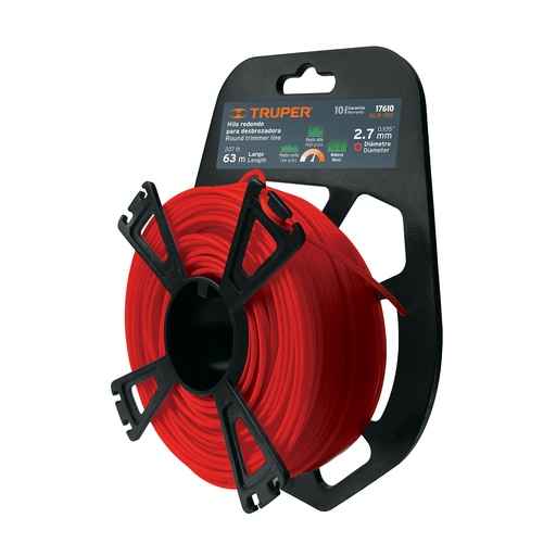[T17610] Rollo de hilo para desbrozadora, 2.7 mm x 63 m, Truper - Pag 355