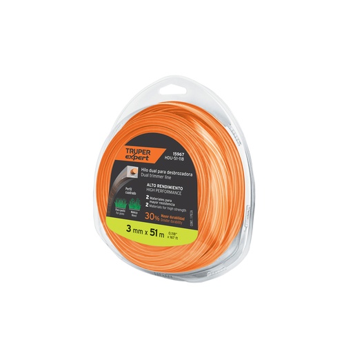 [T15967] Rollo de hilo para desbrozadora, 3 mm x 51 m, Truper Expert - Pag 355
