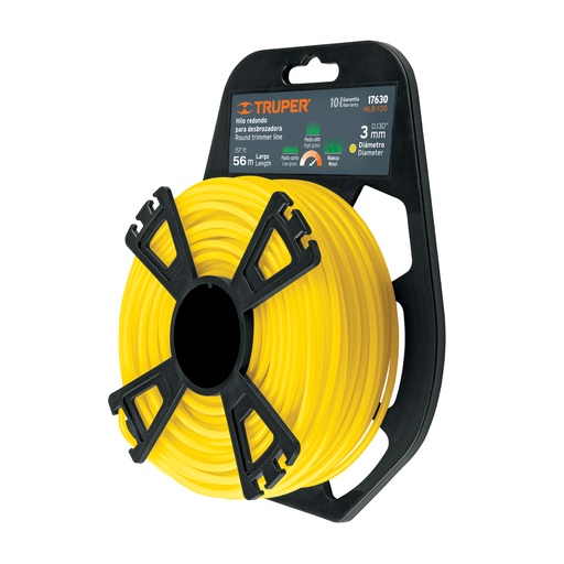 [T17630] Rollo de hilo para desbrozadora, 3.3 mm x 48 m, Truper - Pag 355